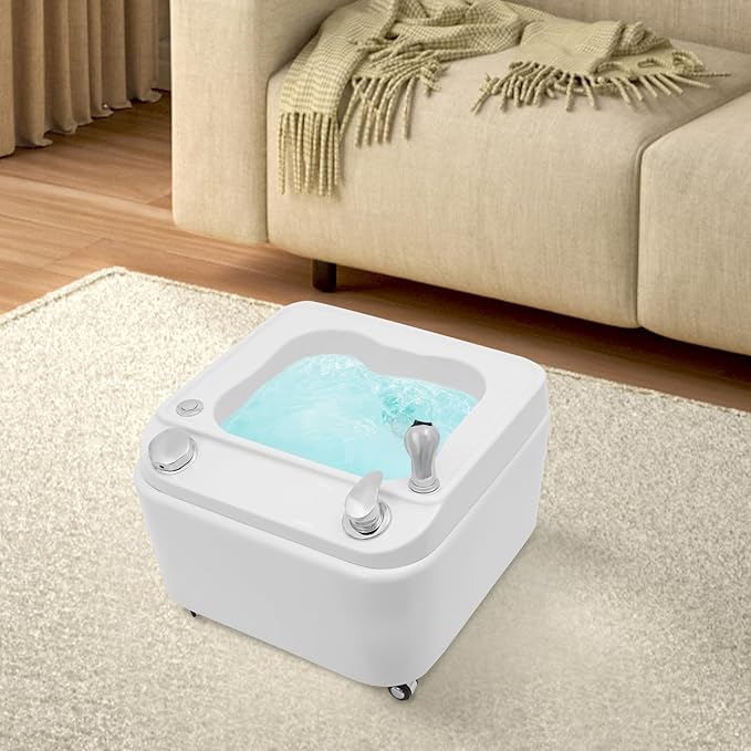 Acrylic Foot Spa Bathtub Foot Baths &amp Spas with Heat and Massage Colorful Lamp Footbath with Pedicure Foot Rest Feet Spa Tub Spa Foot Bath Pedicure Acrylic Footbath