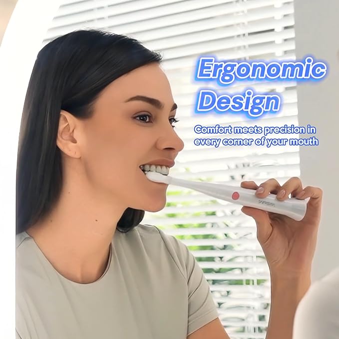 SonicBlu Electric Toothbrush for Home Use – Sonic Toothbrush with Blue LED to Activate Whitening Toothpaste (Included)– Gentle Bristles Smart Timer &amp Whitening Boost Technology