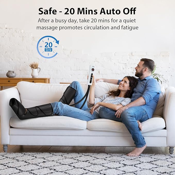 CINCOM Leg Massager for Circulation and Pain Relief Air Compression Calf Foot Leg Massagers with Handheld Controller Legs Circulation Machine