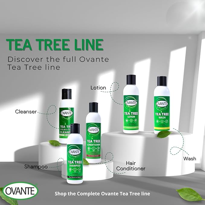 Tea Tree Oil Body Wash – Clarifying &amp Hydrating Shower Gel with Lemongrass &amp Vitamin E | For Itchy Oily Dry &amp Flaky-Looking Skin | Sulfate Free Daily Cleanser - 7 oz