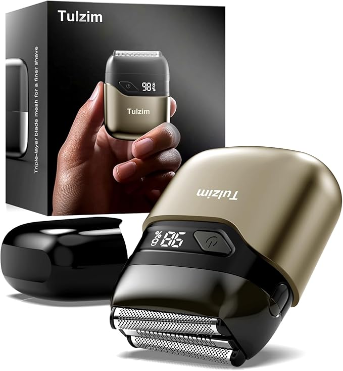 Electric Foil Shaver for Men: Cordless Electric Razor for Face &amp Beard - 3 Floating Blades 100-Min Runtime USB-C Fast Charge IPX7 Waterproof for TravelMatte Brown