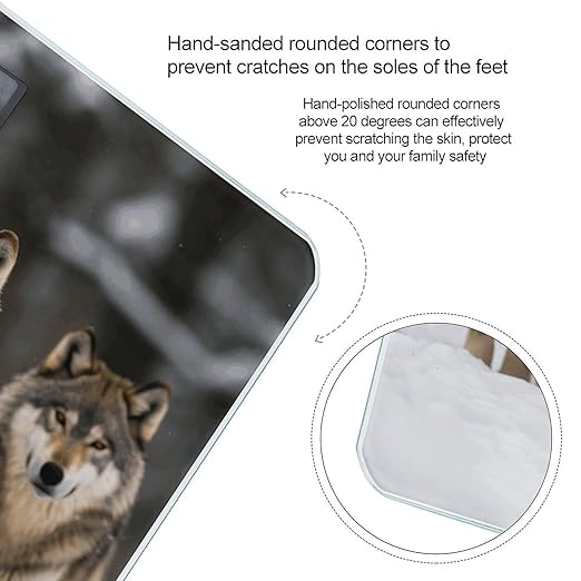 Pack of Wolves Weight Scale Large Bathroom Scales Digital Weight with Bright LED Display Non Slip Automatic Weighing Scale Fashion Weighing Machine for Body