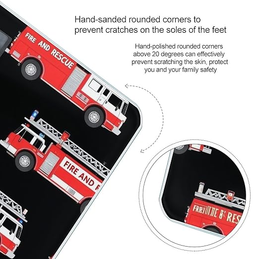 Smart Scale for Body Weight Automatic Switch Digital Bathroom Weighing Scale Cute Cartoon Fire Truck