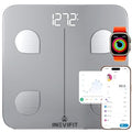 INEVIFIT Smart Body Fat Scale Highly Accurate Bluetooth Digital Bathroom Body Composition Analyzer Measures Weight Body Fat Water Muscle Visceral Fat &amp Bone Mass for Unlimited Users (Silver)