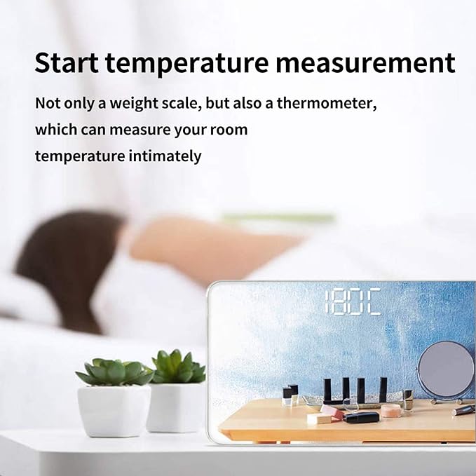 Travel Scale for Body Weight Venugopalan Small Portable Body Weight Scales Digital Bathroom Mirror Scale Mini Electronic Scale for Personal Health Body Tape Measure Included (Rechargeable)