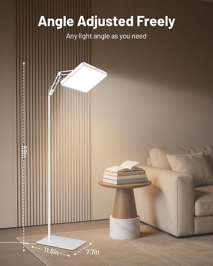 SUXIO Light Therapy Lamp - 12000 LUX Therapy Lights Happy Lamp with Remote Light Box Therapy with 3 Timer &amp 4 Brightness LED UV-Free Daylight Lamp Perfect for Home