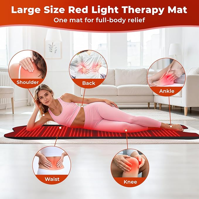 Red Light Therapy Mat for Body 76.8x 39.4 Red Light Therapy Pad with Controller 1260pcs 2 in 1 LEDs (660nm &amp 850nm) Adjustable Timer &amp Intensity