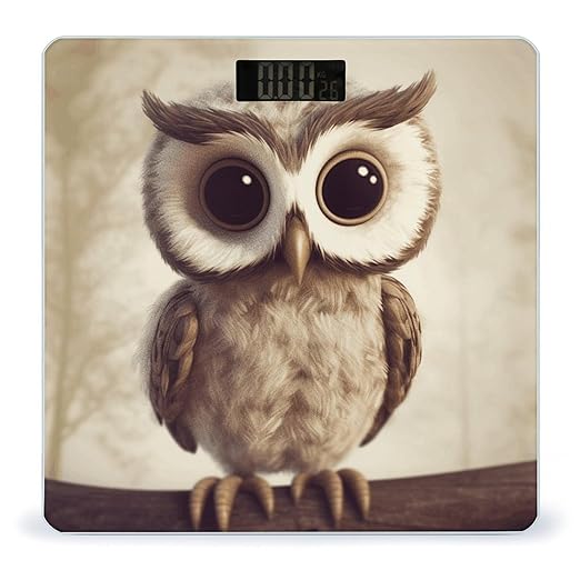 Cute Owl Weight Scale for Body Weight Digital Bathroom Scale High Capacity Accurate Digital Weighing Scales and Easy-to-Read on Backlit LCD Display Scales