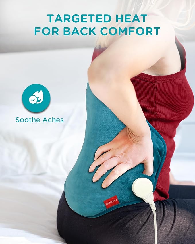 Heating Pad for Back Comfytemp Birthday Gifts for Women Men Dad Mom Large Electric Lower Back Heating Pad FSA Eligible HSA Heat Pad for Period Lumbar Abdomen XL Heated Belt — 11 Auto-OffBlue
