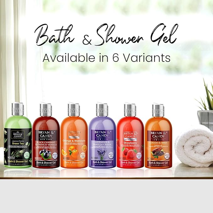 Green Tea Shower Gel (300ml) with Aloe Vera. Gentle Moisturizing Body Wash for Soft Supple Skin
