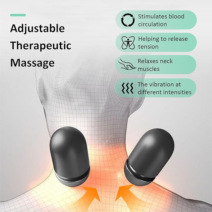 Neck Massager Rechargeable 3 in 1 Neck Massager Electric Cervical Pillow Hump for Shoulder Heating &amp Stress Relieving Ergonomic Memory Foam Pillow (Space Gray)