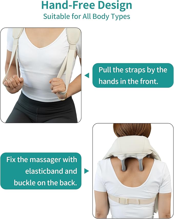 Shiatsu Neck and Back Massager with Adjustable Heat Electric Kneading Back Massager Pillow for Shoulder Waist Thighs and Deep Tissue Muscle Pain Relief Ultimate Relaxation Perfect for Home Office