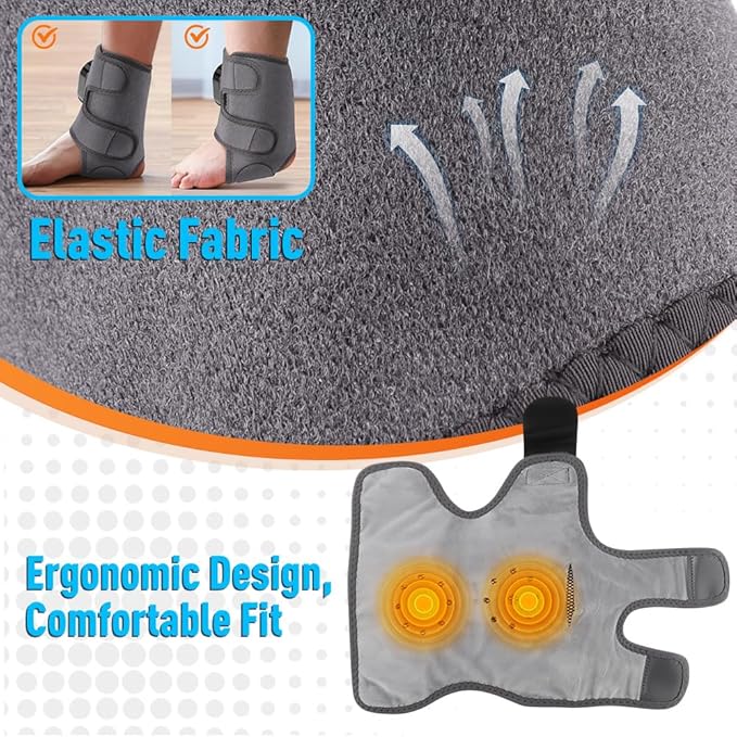 2-Pack Foot Renew Foot Massager Ankle and Foot Massager for Pain Relief Ankle Heating Pad with Massage 6 Heat Levels &amp 3 Massage Modes with Timer (Grey)