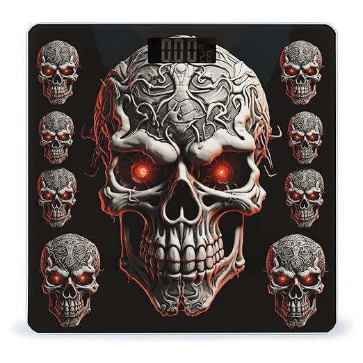 Evil Skull Bathroom Scale Ultra-Bright Liquid Crystal Screen Weight Scale Accurate Bathroom Body Scales for Body Weight Bathroom Pet Home Bedroom Gift-Giving