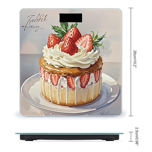 Strawberry Cream Cake Weight Scale Highly Accurate Digital Weighing Scale with Large LCD Display Smart Bathroom Scales for Home Bedrooms and Gift Giving