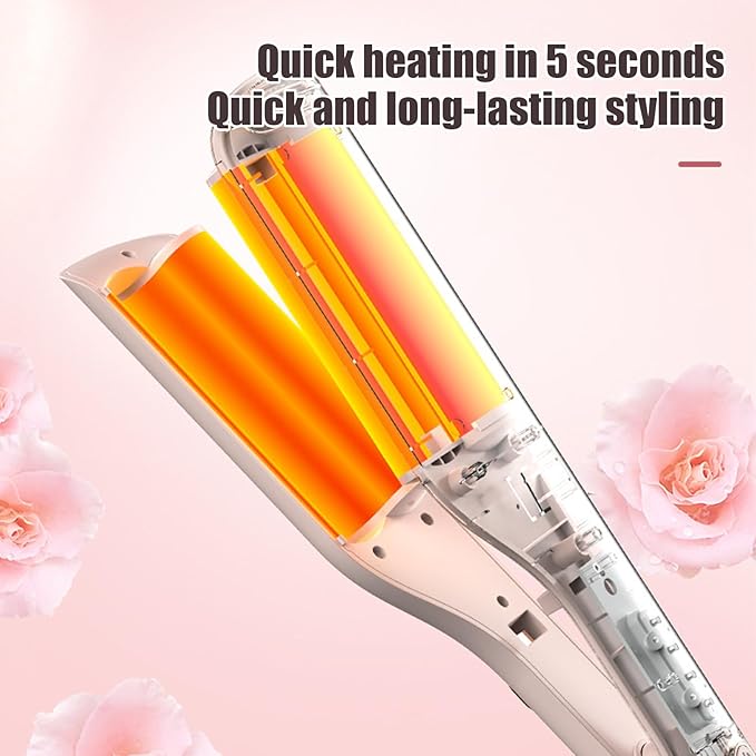 Curling Iron Crimper Waver | Curling Iron Wand Hair Crimper | Temperature Adjustable Wand Anti-Scald 25mm Equipment for Home Salon Travel Dating Cosplay Wedding