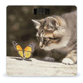 Cat and Butterfly Bathroom Scale for Body Weight Bathroom Weighing Scale with Backlit LCD Display Highly Accurate Measures Weight Up to 180kg
