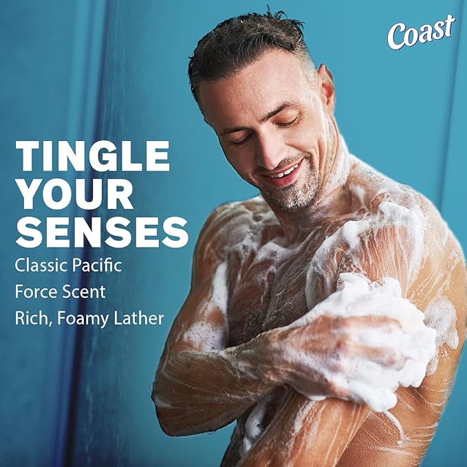 Coast 2-in-1 Hair and Body Wash Classic Scent - Men's Body Wash Shampoo &amp Conditioner - 6 Pack x 18 Fl Oz - Moisturizing &amp Refreshing Rich Lather for Energized And Clean Skin