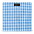 Digital Bathroom Scale for Body Weight Scale with Bright LCD Display High Accuracy Step-On Technology Auto On/Off Blue and White Plaid Digital Scales 400 Lbs /180kg