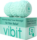 Vibit - Vibrating Massager for Plantar Fasciitis Pain Relief and Sciatica Foot and Body Portable Massage Roller Deep Tissue Pain Relief from Feet to Neck Electric 3 Vibration Levels (Green)