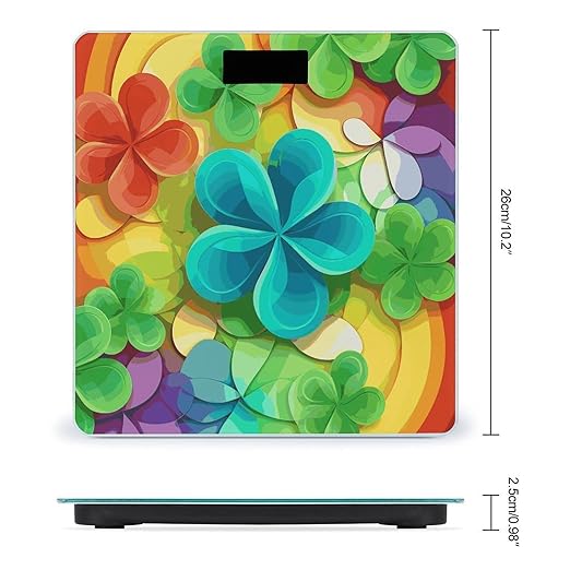 Rainbow Circle Shamrock Bathroom ScaleHighly Accurate Digital Weighing Machine for People Bright LED Display Weight Scale for The Aldult Home Use