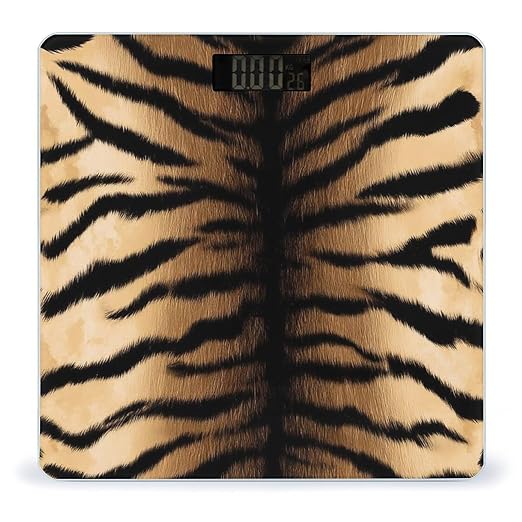Men's Fashion Automatic Switch Digital Bathroom Weighing Scale Smart Scale Cool Tiger Fur Skin Print