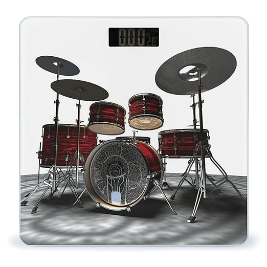 Cool Drum Set Png Bathroom Scale Large LCD Backlight Display Digital Scale Rounded Corners Body Scales Automatic Power On/Off Bathroom Scales for Home Bedrooms