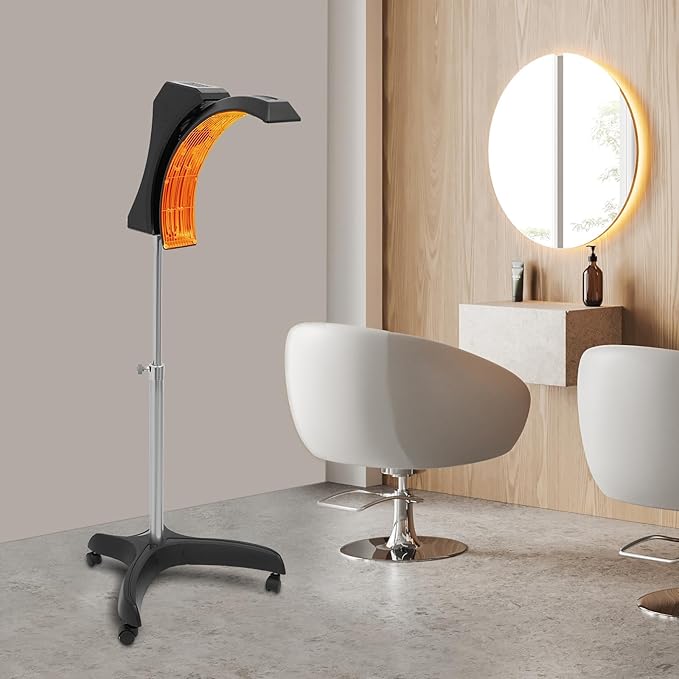 Professional Standing Hair Dryer 850W Vertical Hair Color Processor Floorstanding Head 360° Rotation Multifunctional Hair Dryer for Homes Beauty Hair Salons with 4 Wheels (Black)
