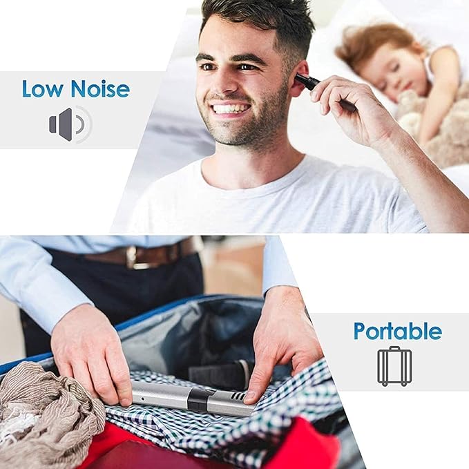 Ear and Nose Hair Trimmer Professional Painless Electric Nose and Ear Hair Remover for Men Women Facial Hair Trimmer Shaver Clipper Removal Dual-Edge Stainless Steel Blades Mute Motor Easy t
