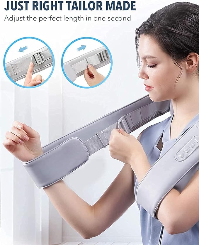 Shiatsu Back Massager Neck Massager with Adjustable Heat and Straps Deep Tissue Kneading for Shoulder Muscle Pain Relax Relief Christmas Gift