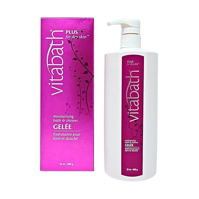 Vitabath Plus For Dry Skin Moisturizing Bath &amp Shower Gel Wash Replenishing Oils Deeply Hydrate &amp Soothe Dryness Body Cleanser Skin Restore &amp Foaming Gelee Bath - 32 oz