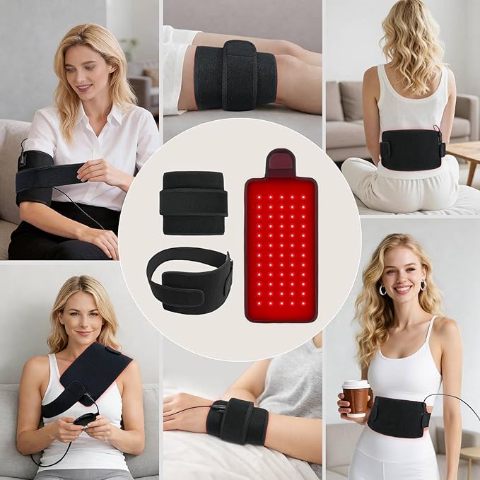 Red Light Therapy Belt for Body Flexible Use Red Light Pad with Timer Controller Fit for Small Areas 60 Beads Portable Infrared Light Therapy Belt for Starters