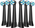6 Pack Replacement Heads with Medium Soft Bristles Compatible with Oral b IO 2/3/4/5/6/7/8/9/10 Series Electric Toothbrush IO Brush Heads Compatible with Oral b (Black)