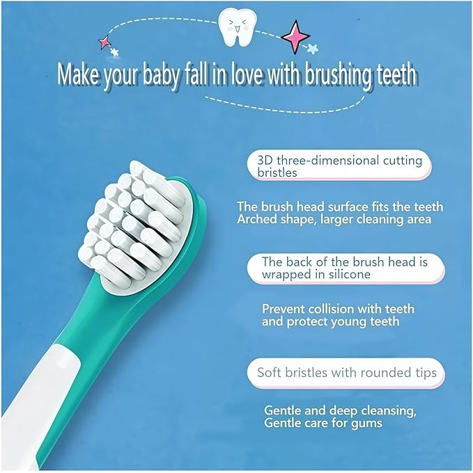 Kids Tooth Brush Replacement Brush Head Compatible with Philips HX6042 for 7yr Kids Sonicare Electric Toothbrush Head