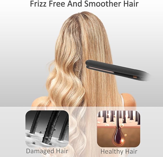 Hair Straightener for Women Ionic Straightening Iron with 3 Temperature Settings Fast Heating Flat Iron Straightener with Intelligent Power Off for All Hair Types (Black)