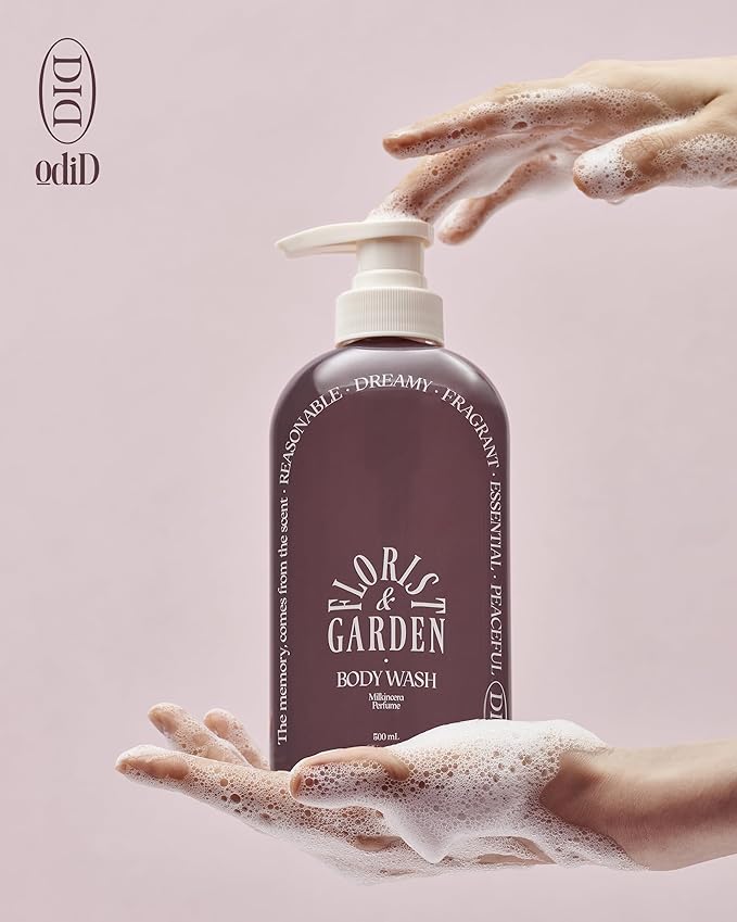Milk in Cera Perfume Body Wash - Korean Moisturizing Body Cleanser for All Skin Types - Natural Green Herb Scent - with Milk Protein and Ceramide 16.9 fl.oz.