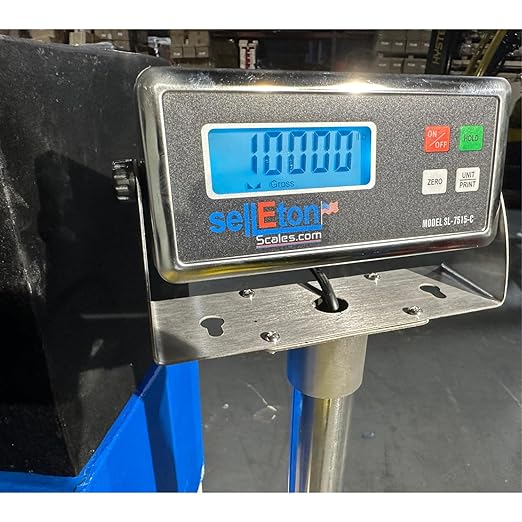 SellEton SL-4x4-1k-NN 48 x 48 (4' x 4') Industrial Floor Scale Pallet Size/Warehouse Shipping 1000 lb x 0.2 lb