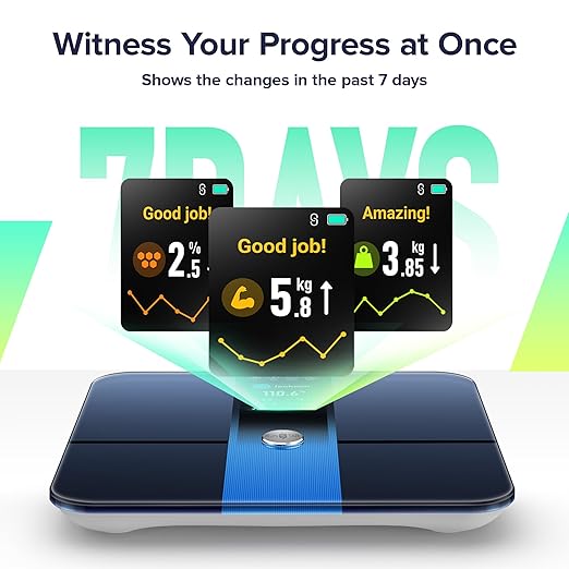 RunStar Scale for Body Weight Precision Digital Bathroom Smart Scale with 3.5 TFT Color Large Display for BMI Muscle Mass Heart Rate 22 Body Composition Analyzer Sync APP 400lb