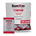 CoreTex Sun X 30+ SPF Individual Sunscreen Packets Travel Size - Bulk Pack of 100 Paraben Oxybenzone &amp Oil Free Broad Spectrum Sunscreen - No White Cast and Water Resistant Up to 80 Minutes