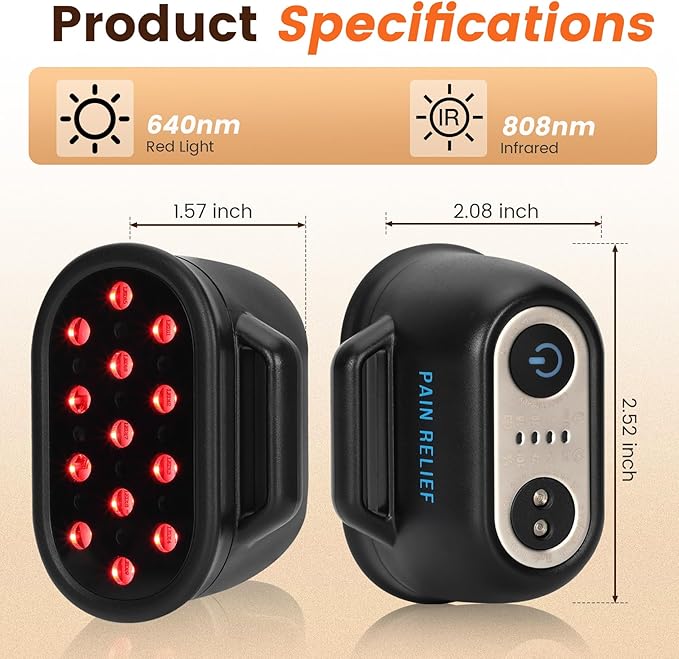 Red Light Therapy Device FLY-31-650nm Red Light &amp 850nm Infrared Light Relieves The Pain for Wrists Ankles Knees and Other Joints - Portable Body Care Tool