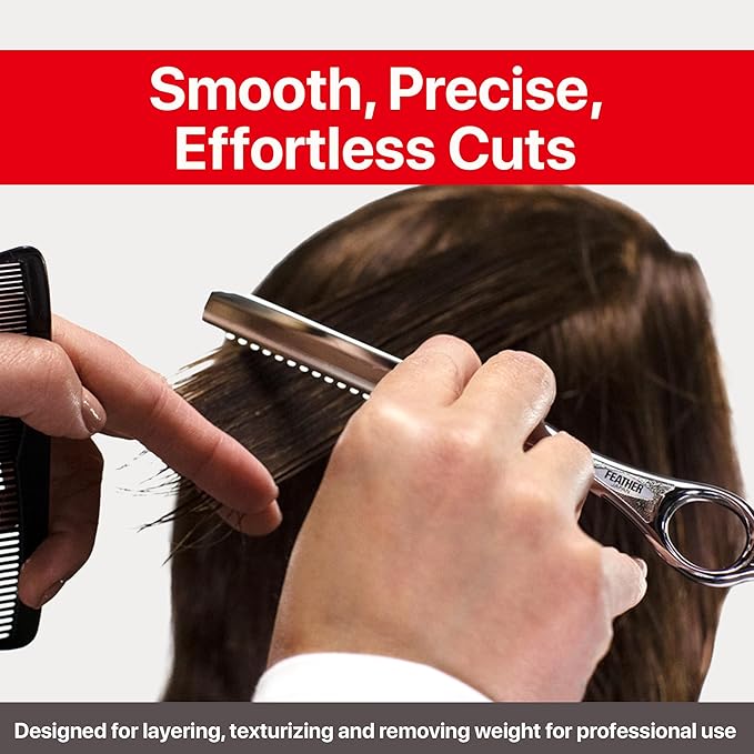 Feather Bonus Value Pack - Styling Razor Standard Blades - Professional Hair Cutting Blades for Styling Shaping Thinning - Single Edge Guarded Blade -Made in Japan- 30 Counts + 1 Blade Disposal Case