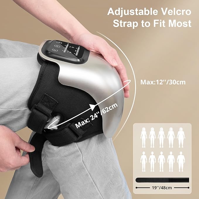 Nekteck Knee Massager Cordless Knee Massage for Pain Relief with 3 Heating Levels &amp Vibration Modes Smart Knee Massage with Heat Gentle Lights FSA Eligible Ideal Gifts for Men Women Him Her