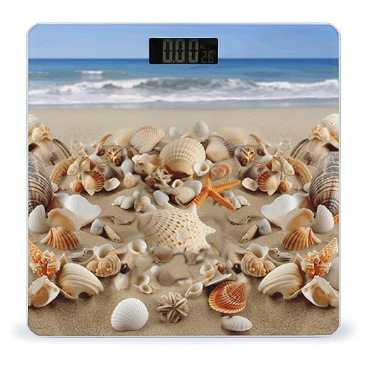 Beach Shells Scale for Body Weight Digital Bathroom Scale Accurate Smart Weight Scales with Large Display Weighing Machine High Precision Scales