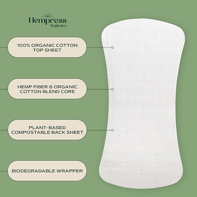 Organic Cotton Period Kit for Women &amp Teens Soft Hypoallergenic Menstrual Pads with Wings and Panty Liners Fragrance Free Sensitive Skin Friendly Feminine Hygiene (Bundle of 3)