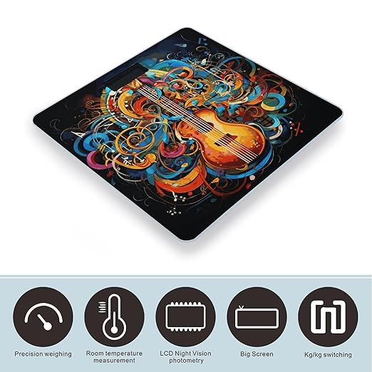 Music Series Digital Bathroom Scale Fashion Unique Weight Scale BMI Anti-Slip Precision Weighing Scales Suitable for Home Bedrooms Use and Gift