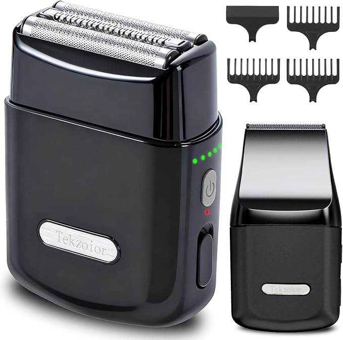 Men's 2-in-1 Rechargeable Foil Shaver &amp Hair Clipper Beard &amp Sideburn Grooming Trimmer 3 Floating Blades Electric Razor 7200RPM High-Speed Motor IPX7 Waterproof Travel-Friendly