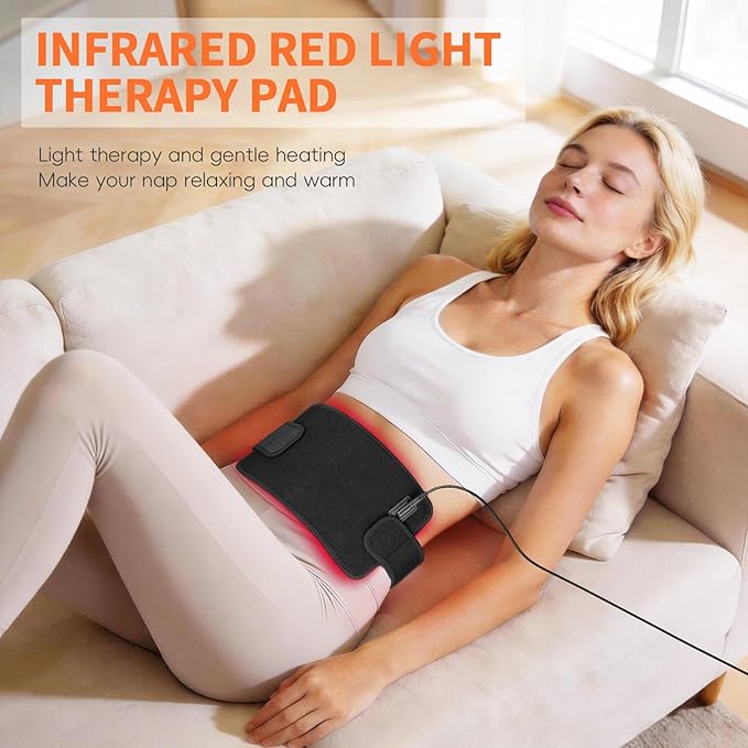 Red Light Therapy Belt for Body Flexible Use Red Light Pad with Timer Controller Fit for Small Areas 60 Beads Portable Infrared Light Therapy Belt for Starters