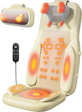 Rainwolf Shiatsu Neck and Back Massage Cushion with Heat - 4D Deep Tissue Kneading Full-Back Massager for Relief Tension Adjustable Intensity &amp Height for Office Chair &amp Home