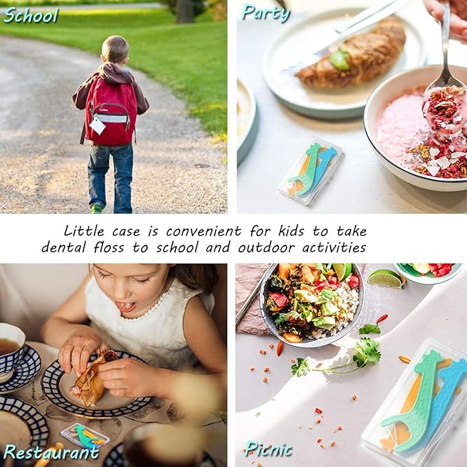 FAMILIFE Floss Picks Mint Dental Floss Picks with 4 Travel Handy Cases 240 Count Flossers and 204 Picks Kid's Dental Floss Picks Fluoride Free