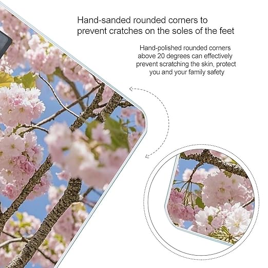 Cherry Blossom Scale for Body Weight Highly Accurate Digital Bathroom Body Scale Digital Bathroom Scales for People Anti-Slip Large LCD Display Smart Scales
